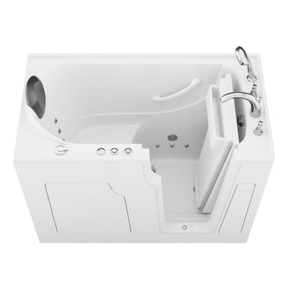 Coupe Premier 53 - 60 in x 28 in. Right Drain Whirlpool Jetted Walk-in Tub in White