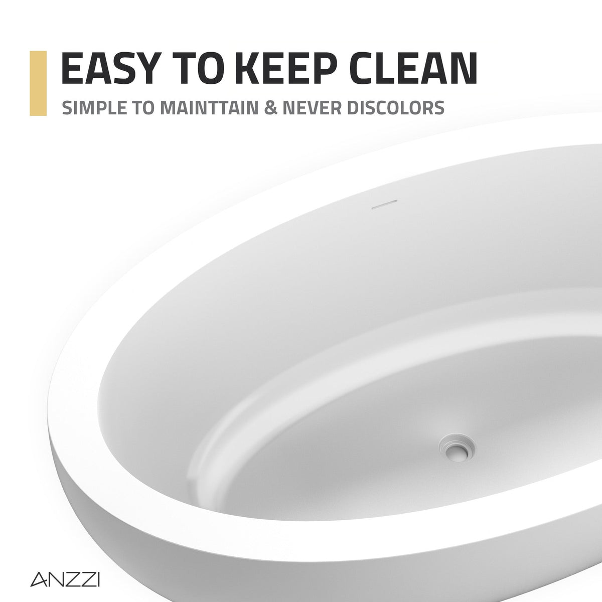 FT-AZ504 freestanding bathtub - easy-clean surface detail