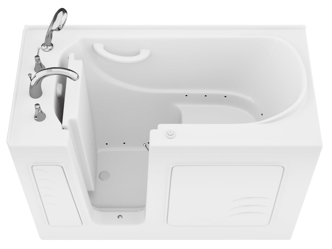 Value Series 26 in. x 53 in. Left Drain Quick Fill Walk-In Air Tub in White