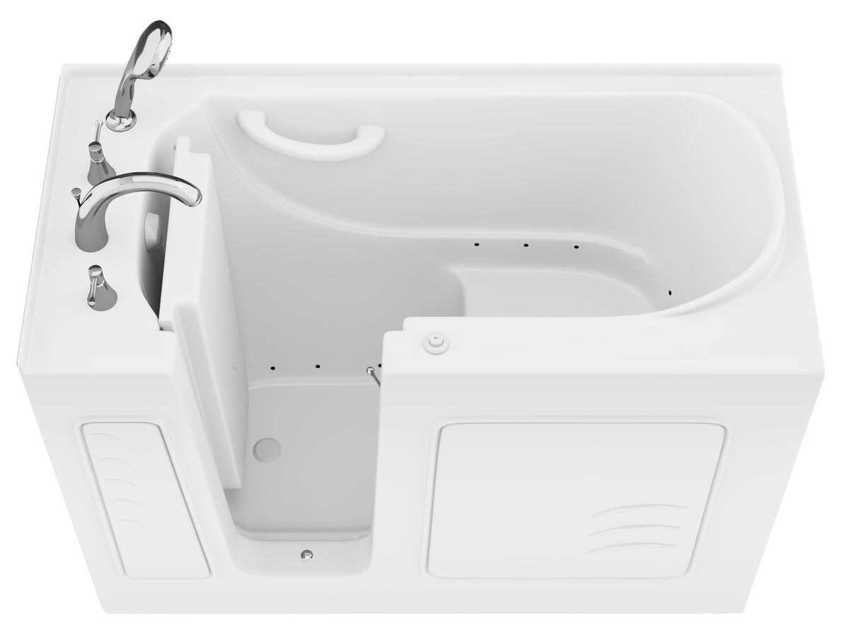 Value Series 26 in. x 53 in. Left Drain Quick Fill Walk-In Air Tub in White