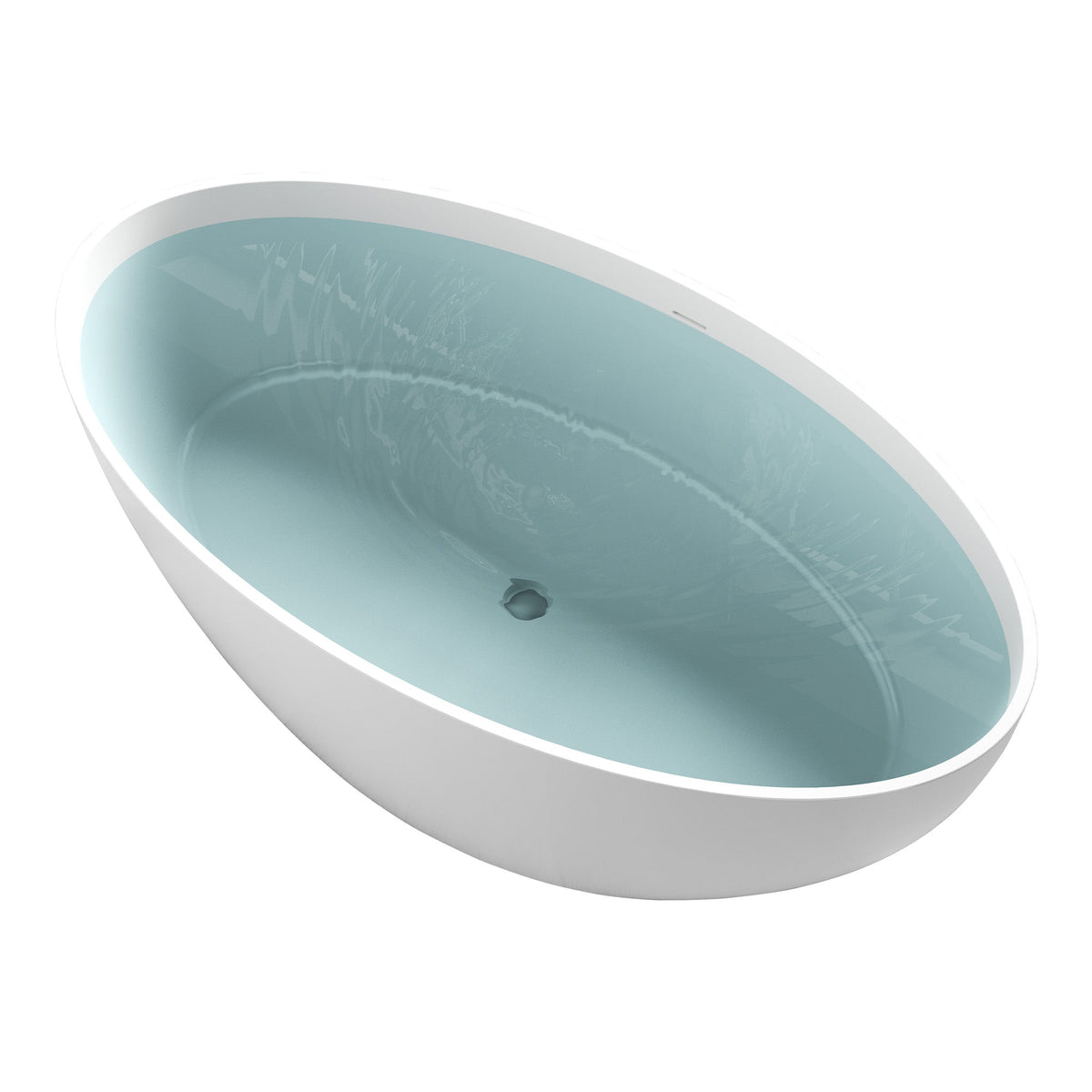 FT-AZ510 freestanding bathtub - angled view with water