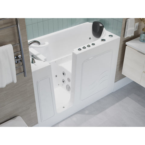 ANZZI 53 - 60 in. x 26 in. Air and Whirlpool Jetted Walk-in Tub