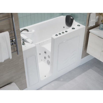 ANZZI 53 - 60 in. x 26 in. Air and Whirlpool Jetted Walk-in Tub