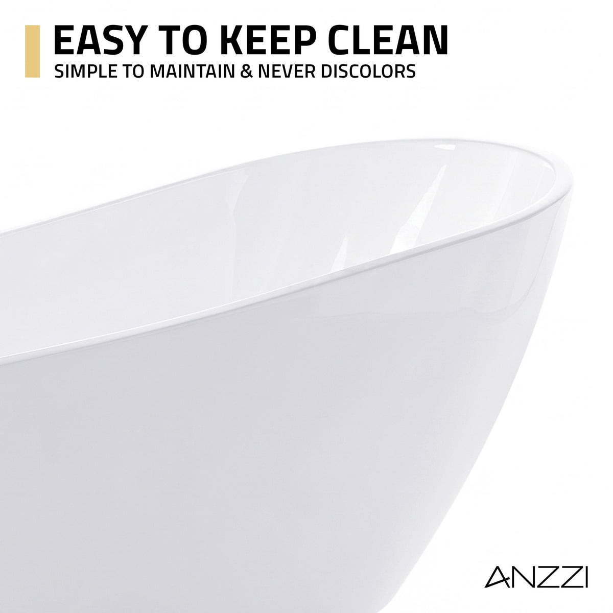 FT-AZ093 freestanding bathtub - easy-clean surface detail