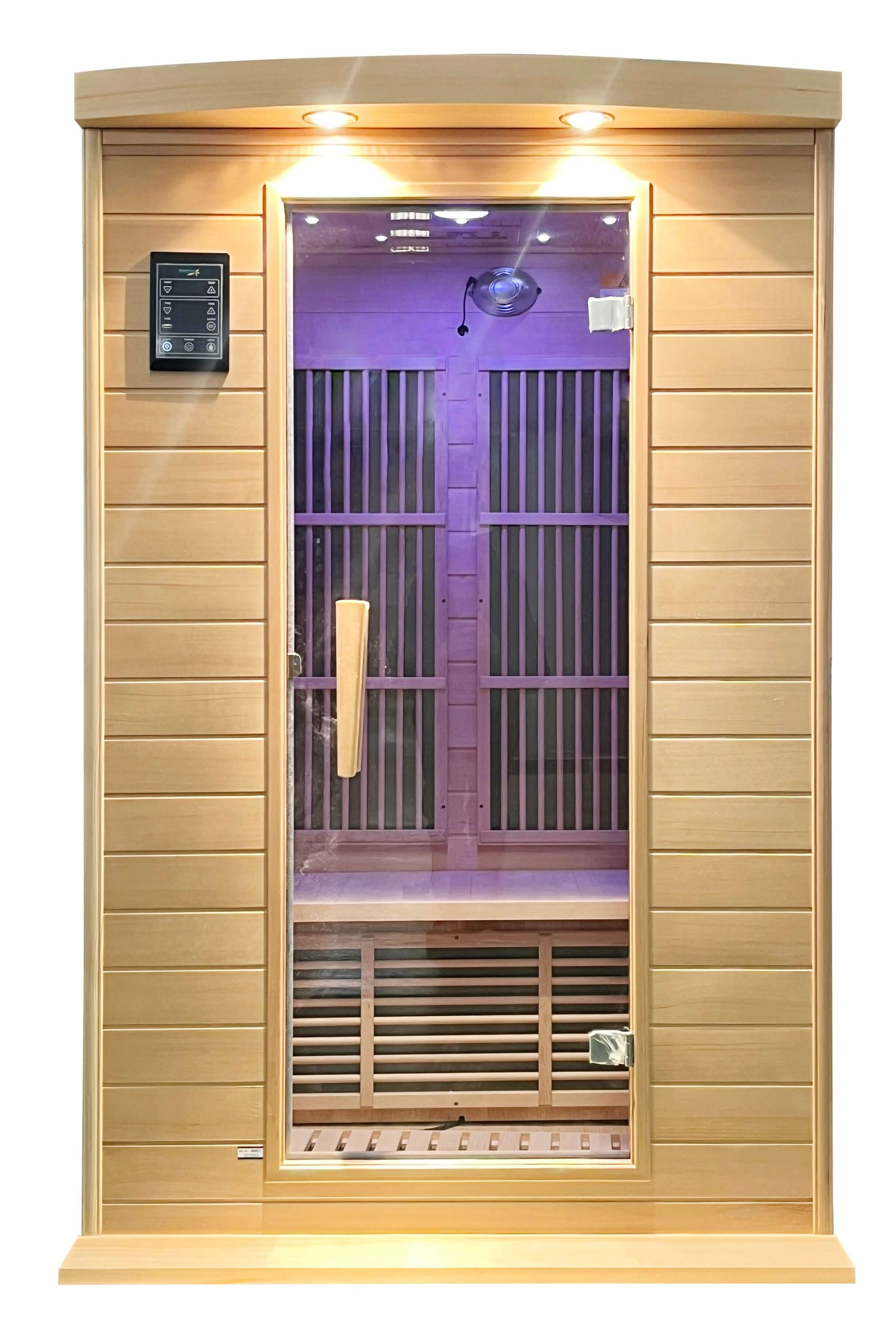 SteamSpa 2-Person Hemlock Wooden Indoor Infrared Sauna with Bluetooth; Touch Control SC-SS0009-0S front