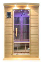 Load image into Gallery viewer, SteamSpa 2-Person Hemlock Wooden Indoor Infrared Sauna with Bluetooth; Touch Control SC-SS0009-0S front