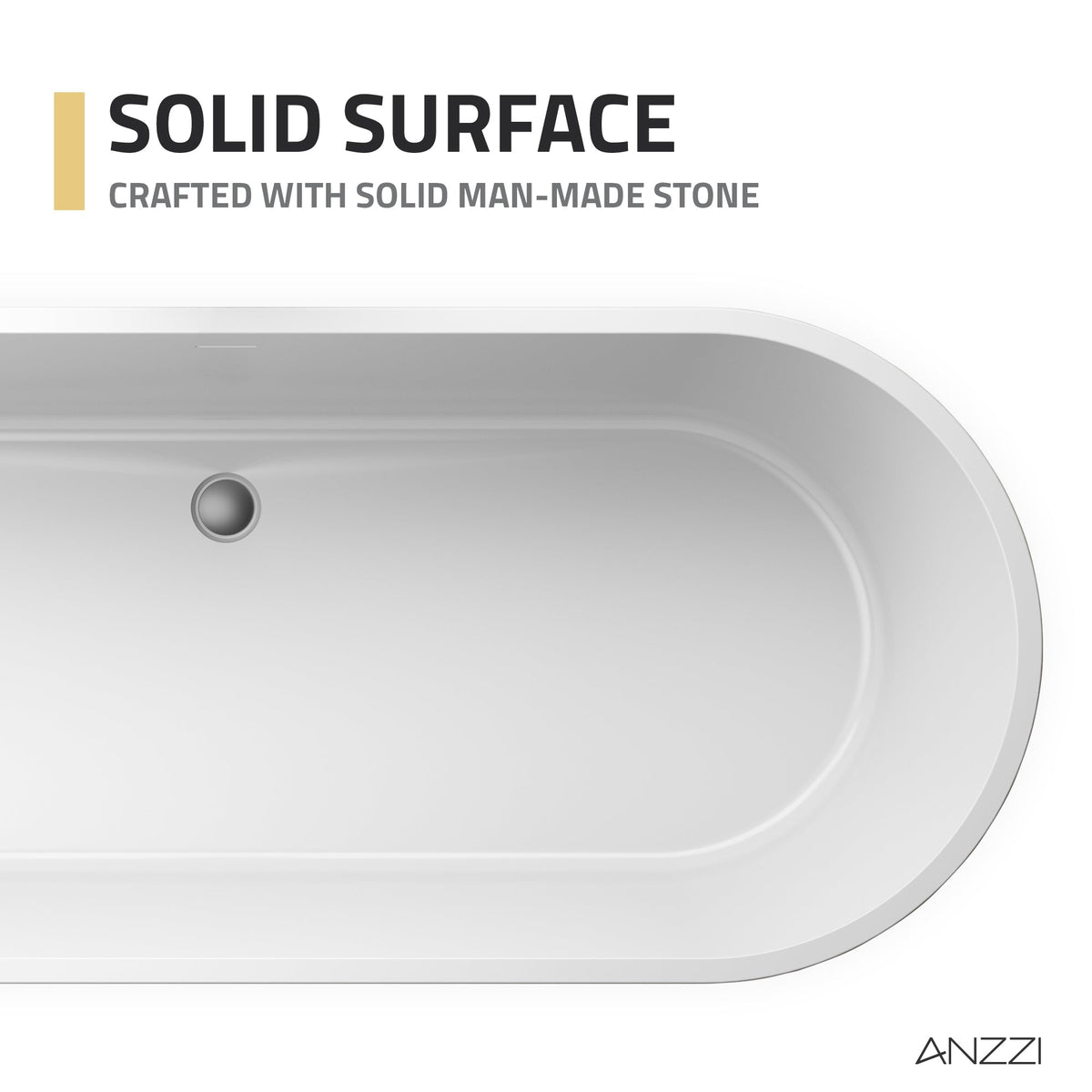 FT-AZ503 freestanding bathtub - solid-surface material detail