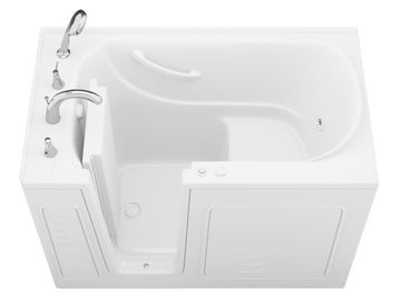 Value Series 30 in. x 53 in. Left Drain Quick Fill Walk-in Whirlpool Tub in White — primary view