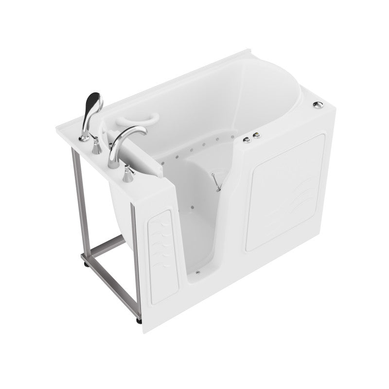 Coupe Series 29 in. x 52 in. Left Drain Quick Fill Walk-In Air Tub in White — primary view