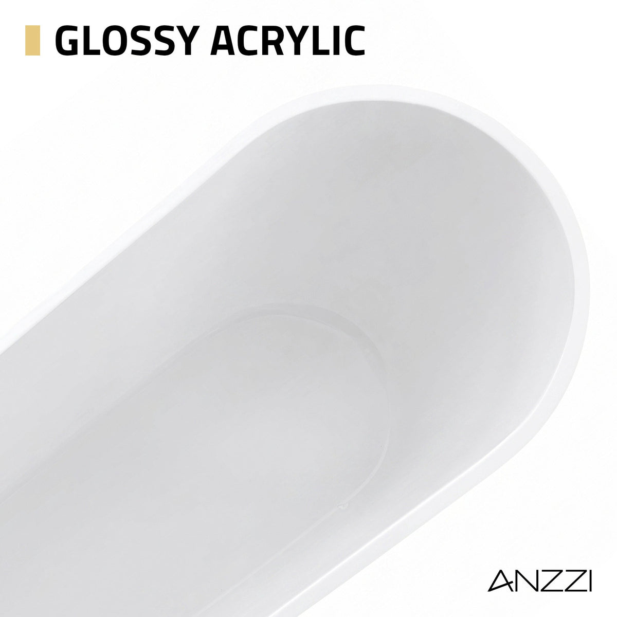 FT-AZ093 freestanding bathtub - glossy finish detail