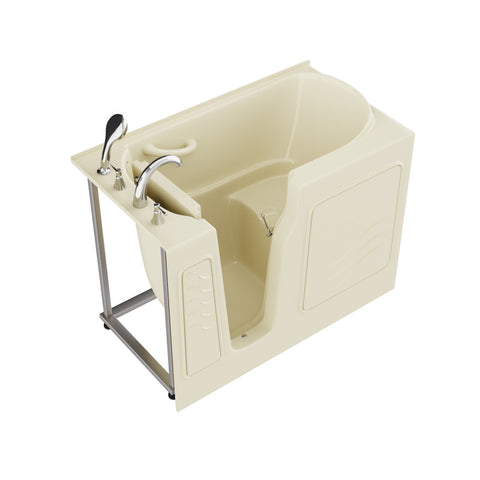 29 in. x 52 in. Left Drain Quick Fill Walk-In Soaking Tub in Biscuit