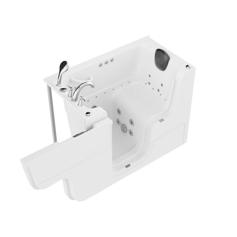 Coupe Series 29 in. x 53 in. Left Drain Wheelchair Access Walk-In Whirlpool and Air Tub with Powered Fast Drain in White