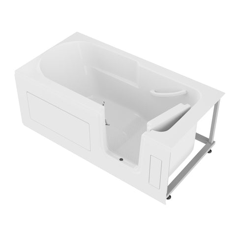 30 in. x 60 in. Right Drain Step-In Walk-In Soaking Tub with Low Entry Threshold in White