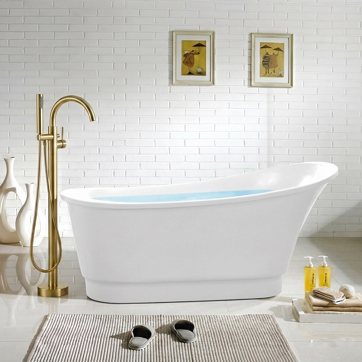 FT-AZ095 freestanding bathtub - bathroom lifestyle view
