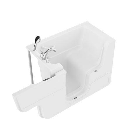 Coupe Series 29 in. x 53 in. Left Drain Wheelchair Access Walk-In Soaking Tub in White