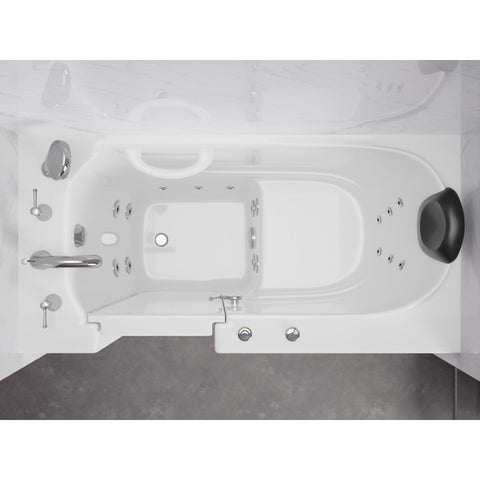 53 - 60 in. x 26 in. Left Drain Whirlpool Jetted Walk-in Tub in White