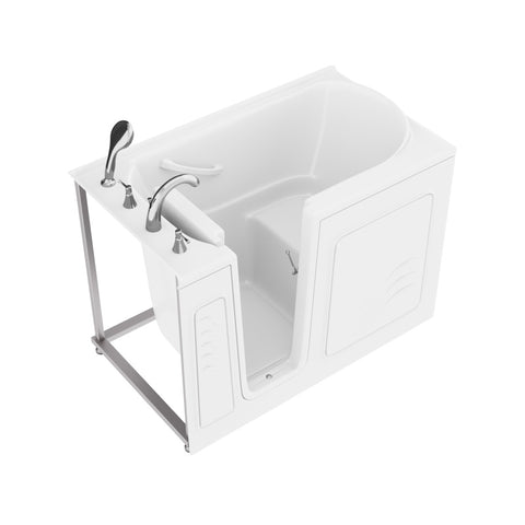 30 in. x 53 in. Left Drain Quick Fill Walk-In Soaking Tub in White