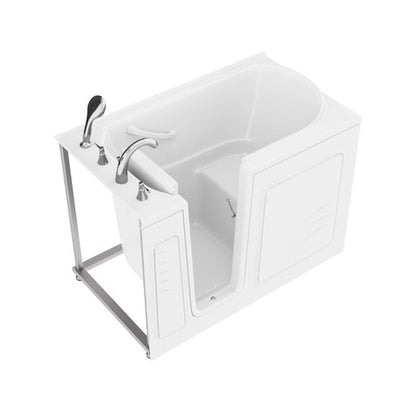 30 in. x 53 in. Left Drain Quick Fill Walk-In Soaking Tub in White