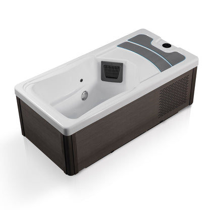 Borealis 69" 1-Person 2-Jet All-in-One Cold Plunge & Hot Tub with Built-In Chiller, Lights & WiFi in White