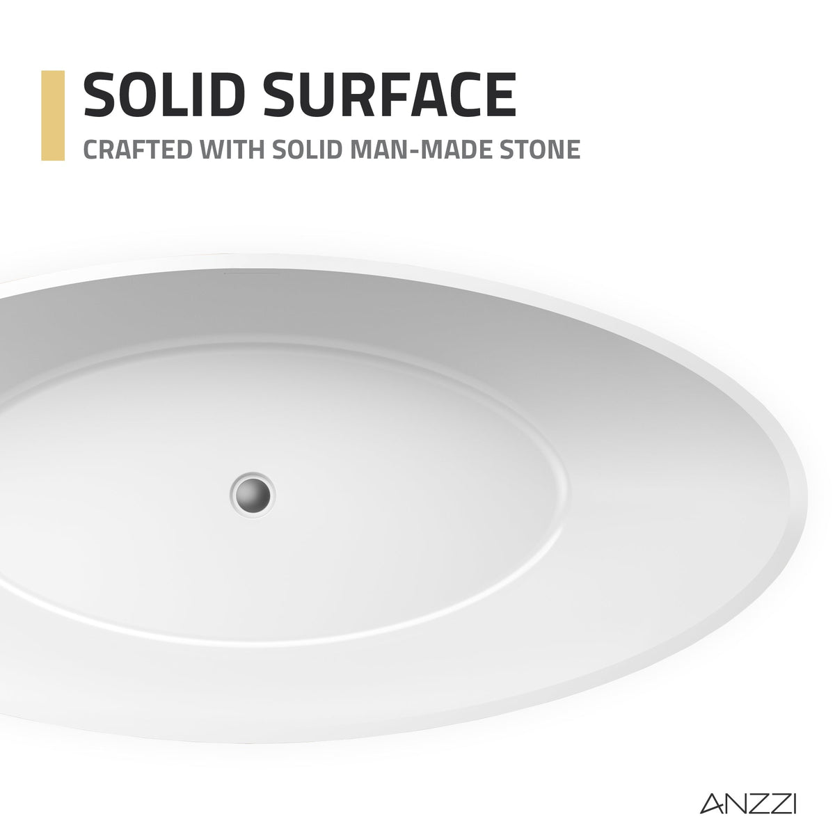 FT-AZ508 freestanding bathtub - solid-surface material detail