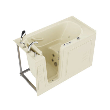 Coupe Series 30 in. x 60 in. LeftvDrain Quick Fill Walk-In Whirlpool Tub with Powered Fast Drain in Biscuit