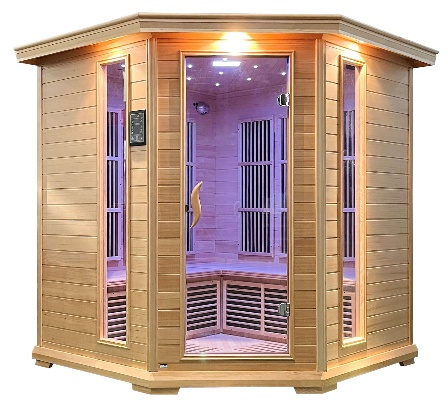 SteamSpa 5-Person Hemlock Wooden Indoor Infrared Sauna SC-SS0010-0S, front