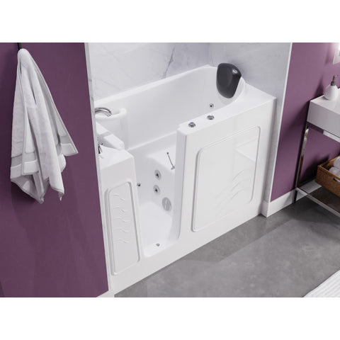 53 - 60 in. x 26 in. Left Drain Whirlpool Jetted Walk-in Tub in White