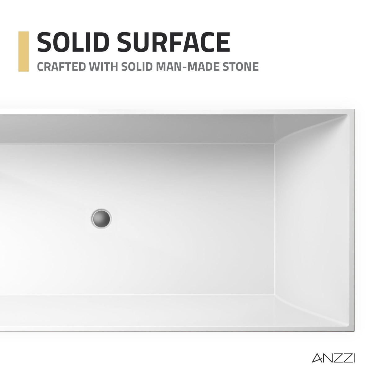 FT-AZ509 freestanding bathtub - solid-surface material detail