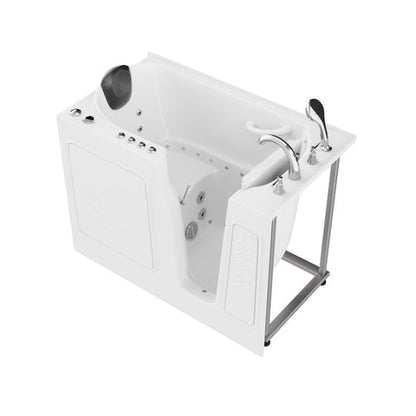 Coupe Series 29 in. x 52 in. Right Drain Quick Fill Walk-In Whirlpool and Air Tub with Powered Fast Drain in White