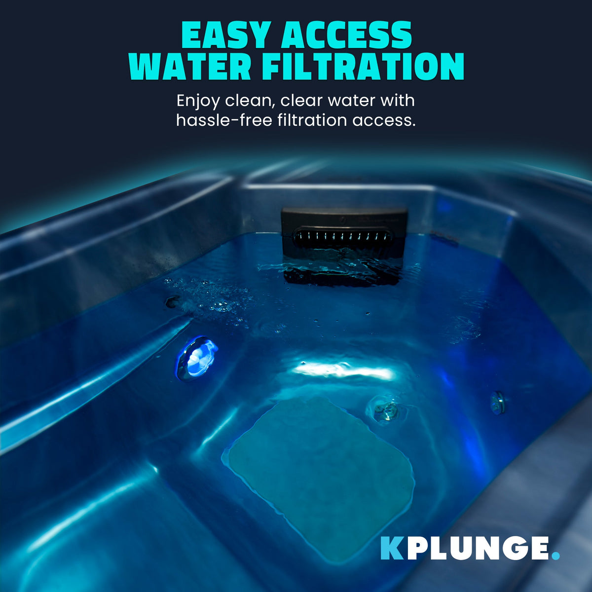 Borealis 69" 1-Person 2-Jet All-in-One Cold Plunge & Hot Tub with Built-In Chiller, Lights & WiFi in Blue