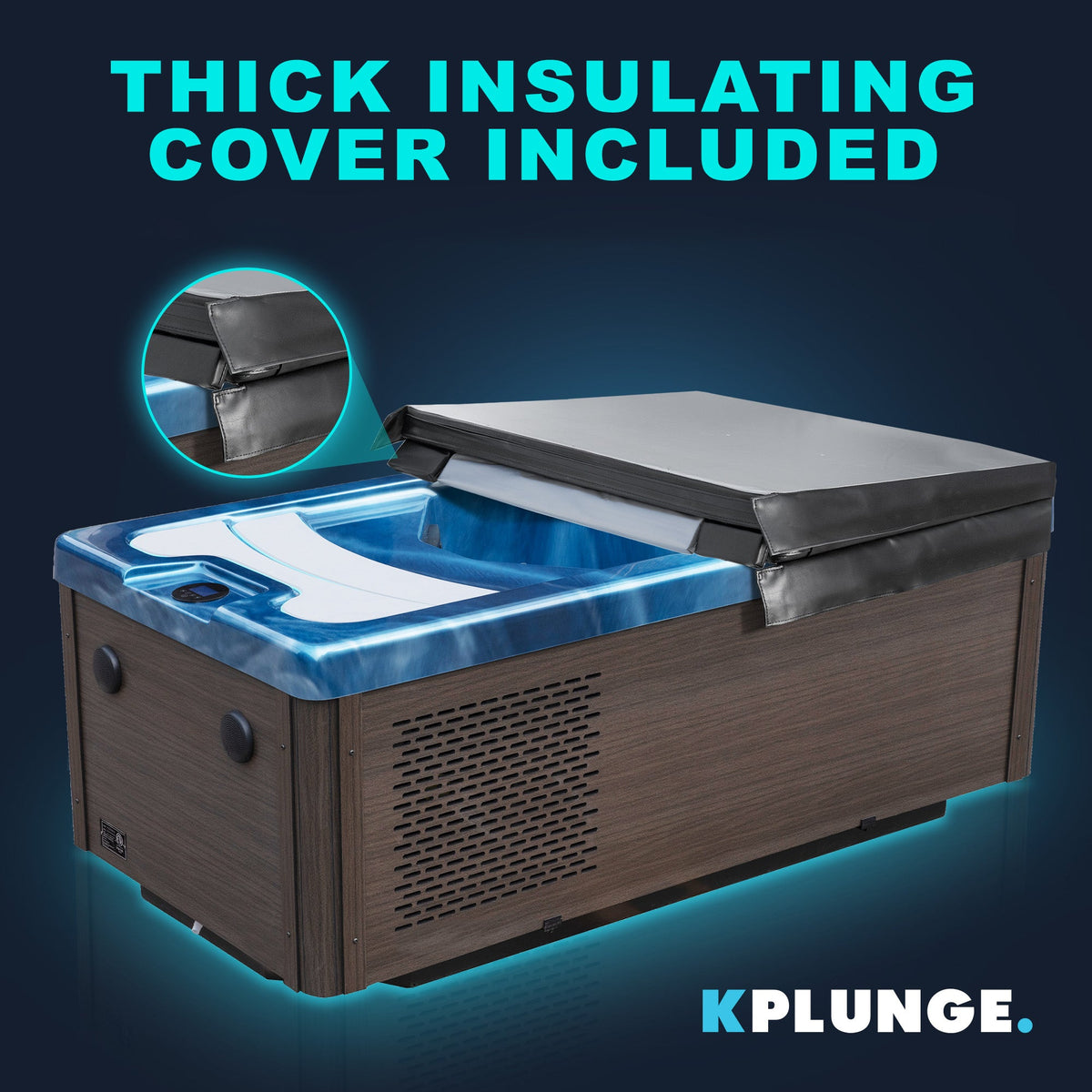 Borealis 69" 1-Person 2-Jet All-in-One Cold Plunge & Hot Tub with Built-In Chiller, Lights & WiFi in Blue