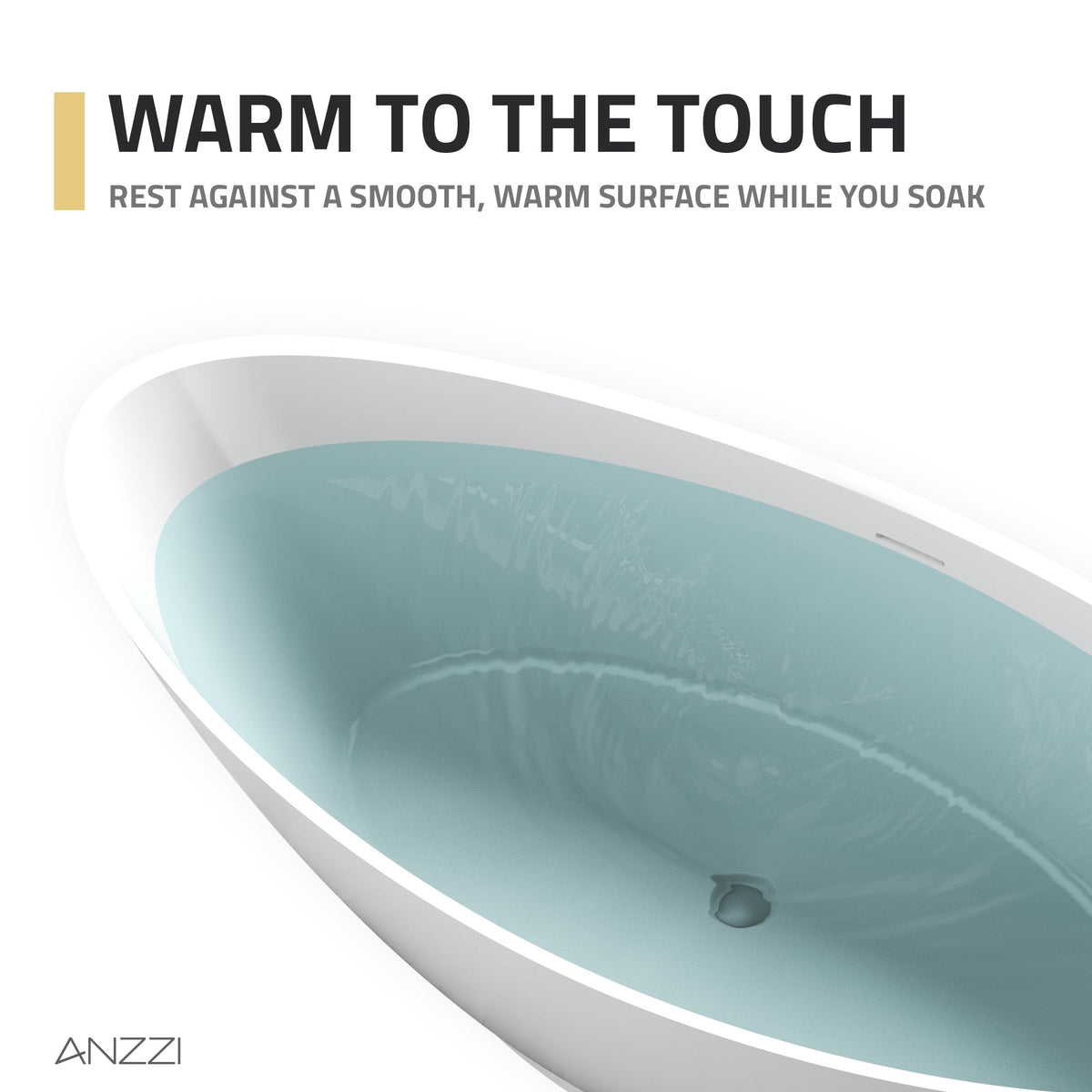 FT-AZ508 freestanding bathtub - warm-to-the-touch surface detail