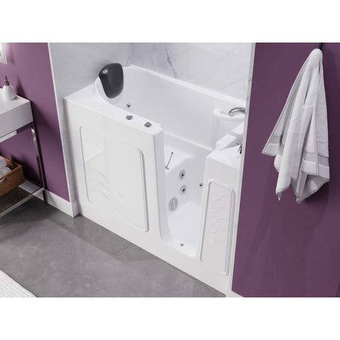 53 - 60 in. x 26 in. Right Drain Whirlpool Jetted Walk-in Tub in White