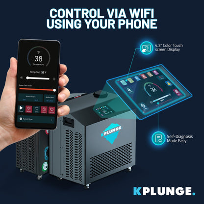 62" 2-Person Cedar Cold Plunge & Hot Tub with ¾ HP Chiller and Heater in Natural Finish