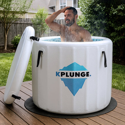 Arctic Fox 39" 1-Person Inflatable Cold Plunge & Hot Tub with PVC Insulated Lid in Gray