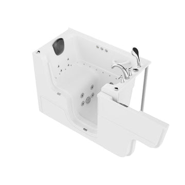 Coupe Series 29 in. x 53 in. Right Drain Wheelchair Access Walk-In Whirlpool and Air Tub with Powered Fast Drain in White