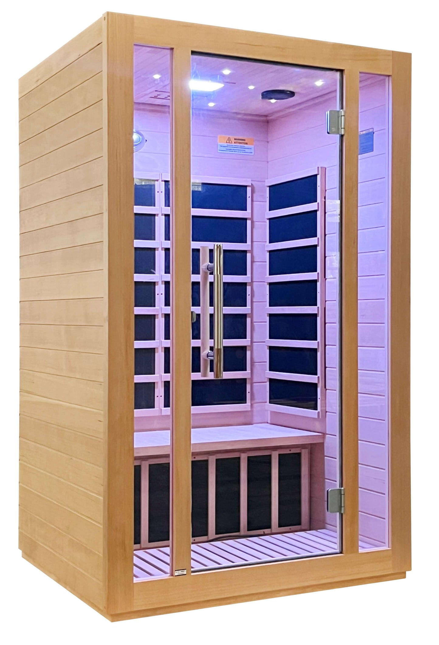 SteamSpa 2-Person Hemlock Wooden Indoor Infrared Sauna with Bluetooth &amp; Touch Control SC-SS0008-2P