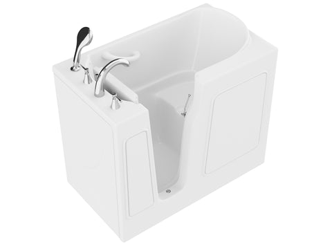 26 in. x 46 in. Left Drain Quick Fill Walk-In Soaking Tub in White