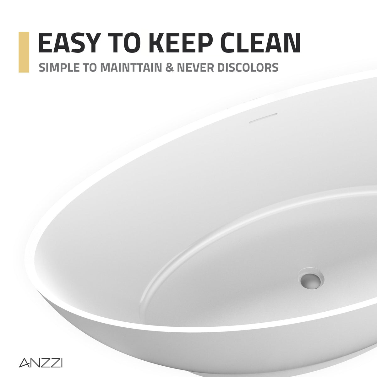 FT-AZ508 freestanding bathtub - easy-clean surface detail