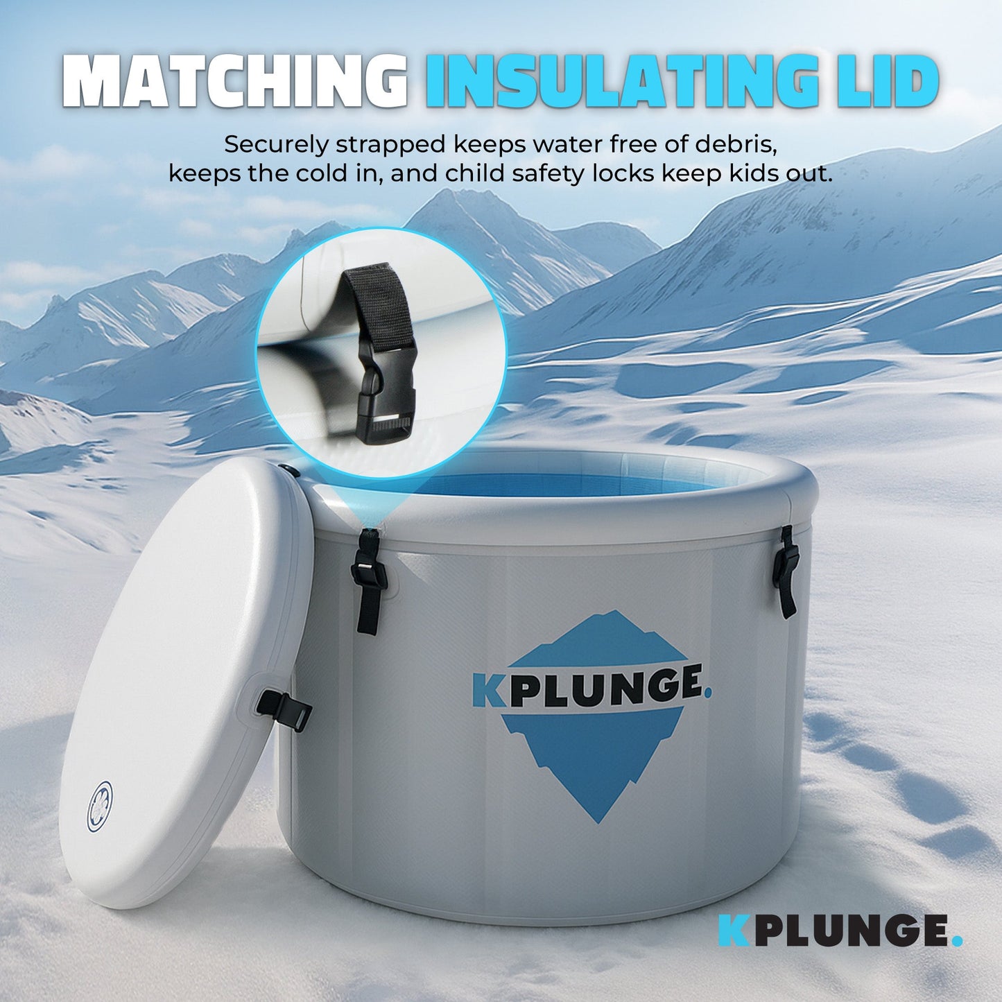 Arctic Fox 39" 1-Person Inflatable Cold Plunge & Hot Tub with PVC Insulated Lid in Gray