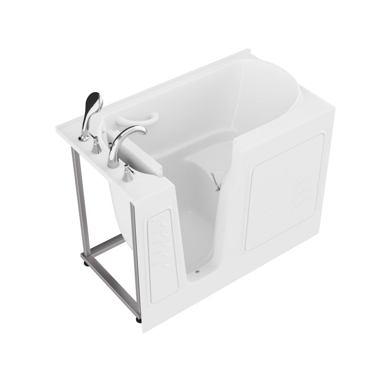 Coupe Series 29 in. x 52 in. Left Drain Quick Fill Walk-In Soaking Tub in White — primary view