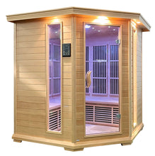 Load image into Gallery viewer, SteamSpa 5-Person Hemlock Wooden Indoor Infrared Sauna SC-SS0010-0S, left side