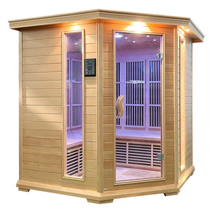 SteamSpa 5-Person Hemlock Wooden Indoor Infrared Sauna SC-SS0010-0S, left side