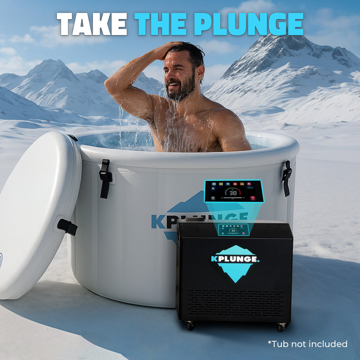 Gale 1 HP Cold Plunge Chiller and Heater in Black with 38°F–104°F Cooling & Heating, WiFi App Control, and Filter