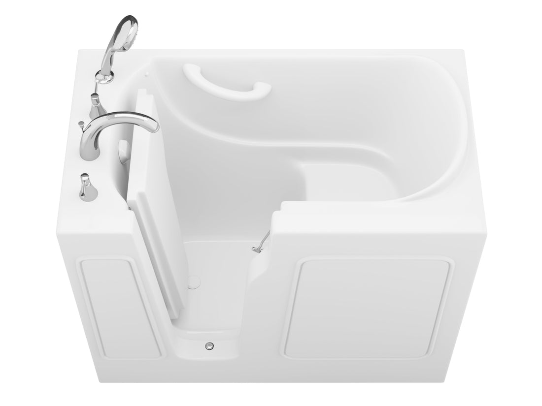 Value Series 26 in. x 46 in. Left Drain Quick Fill Walk-in Saoking Tub in White — primary view