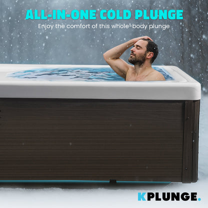 Borealis 69" 1-Person 2-Jet All-in-One Cold Plunge & Hot Tub with Built-In Chiller, Lights & WiFi in White