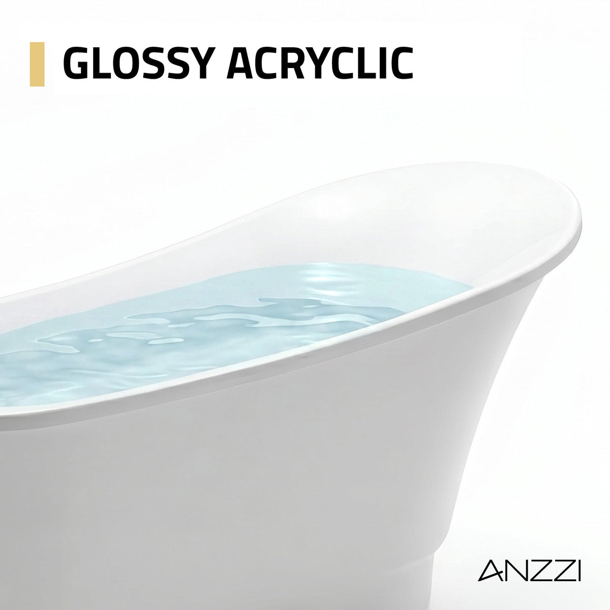FT-AZ095 freestanding bathtub - glossy finish detail