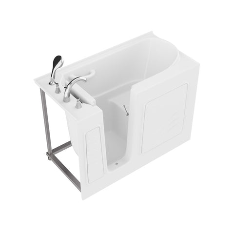 26 in. x 53 in. Left Drain Quick Fill Walk-In Soaking Tub in White