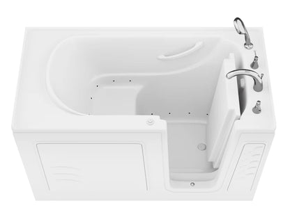 Value Series 30" x 60" Walk-In Air Tub with Quick Fill Faucet in White, Left drain