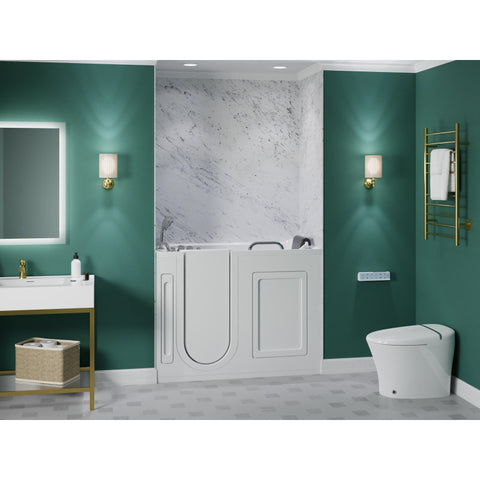 27 in. x 53 in. Left Drain Walk-In Whirlpool and Air Tub with Total Spa Suite in White